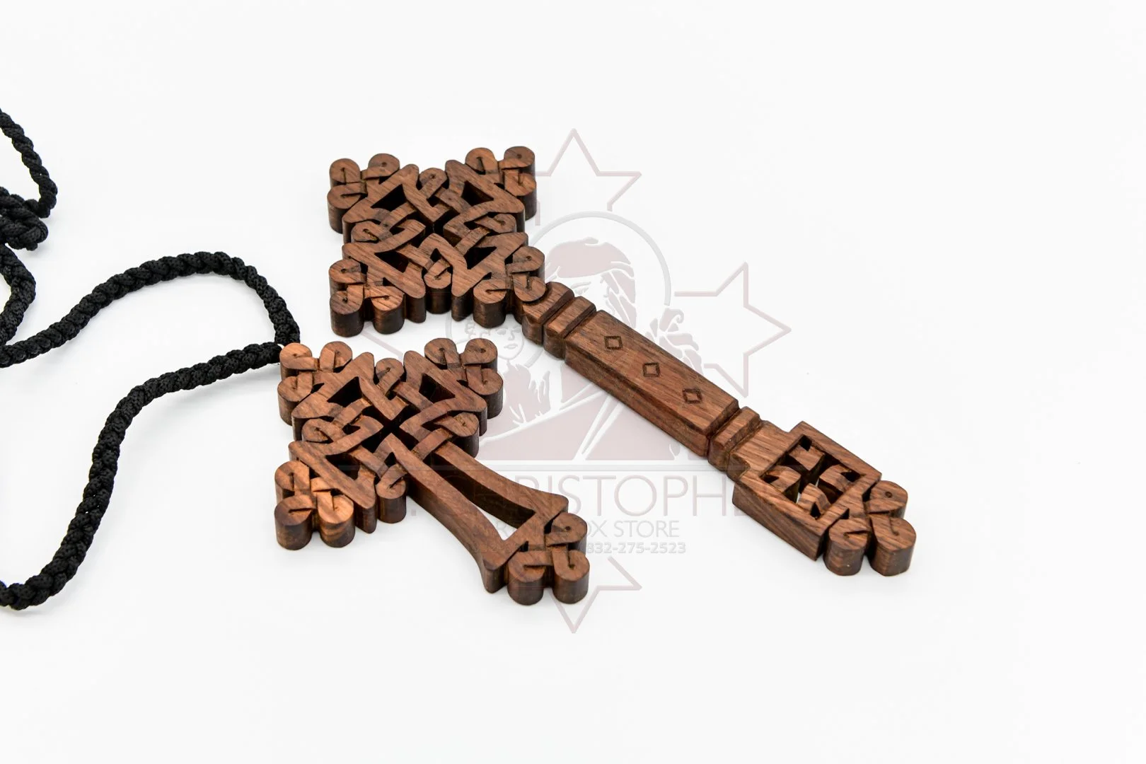 Hand Carved Wooden Cross Set - 018 — St. Christopher Orthodox Store
